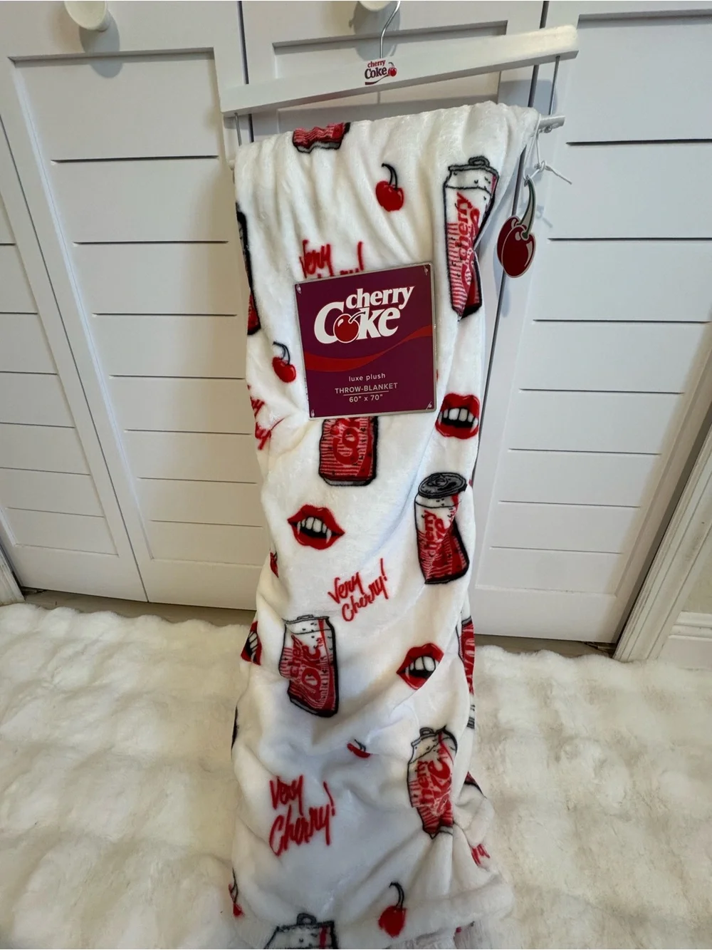 Cherry Coke Vampire Halloween Luxe Plush Blanket Throw